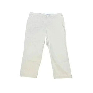J.Jill Live In Chino Pants Size 16 Khaki Soft Cotton Coastal Office Classic Crop